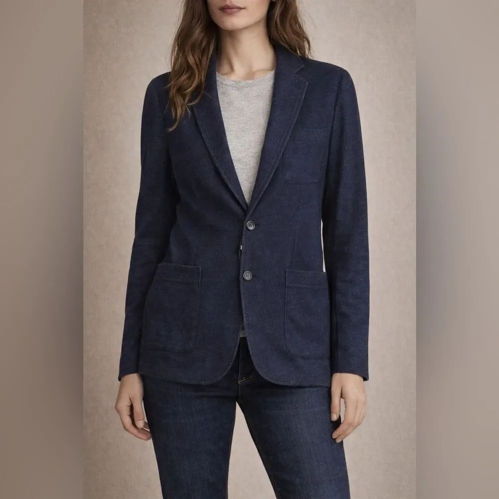 Armani Jeans Knit Blazer Jacket — Navy Cotton — NWT — Men’s S/ Women’s M